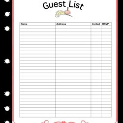 Excellent Wedding Guest List Spreadsheet Templates At Template