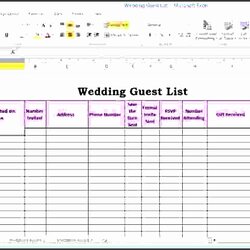 Admirable Free Wedding Guest List Template Online Excel Templates Inspirational Of