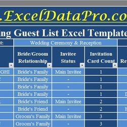 Download Wedding Guest List Excel Template Estimator