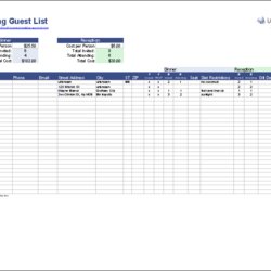 Capital Free Wedding Guest List Template Excel Google Later Version Sheets