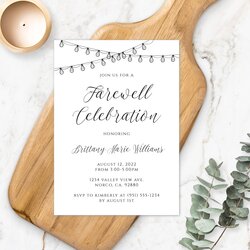 Farewell Celebration Invitation Template Going Away Party Retirement Invitations