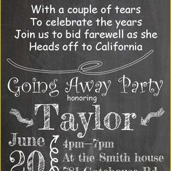 Champion Farewell Party Invitation Template Free Of Going Away Invitations Selections Chalkboard Invites