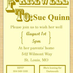 High Quality Going Away Invitation Templates Farewell Party Template Flyer Invitations Invite Potluck Wording