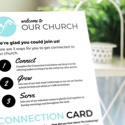Free Design Template Connection Card With Church Visitor Unforgettable Word