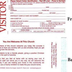 Superlative Church Visitor Card Template Word Information