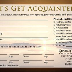 Smashing Church Visitor Card Template Word