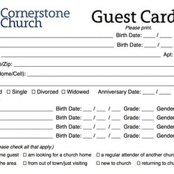 Fine Church Visitor Card Template Word Professional For Business Front