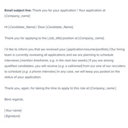 Application Acknowledgement Email Template Workable Candidate Candidates Open Inform Roles Resources