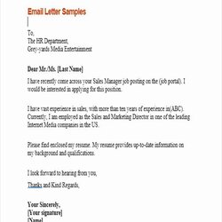 Terrific Apply For Job Letter Best Of Sample Email Application Letters Templates