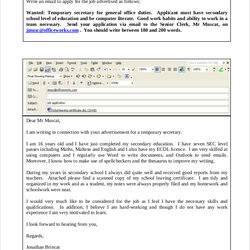 High Quality Free Job Application In Ms Word Sample Jobs Email Write Template