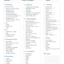 Capital Easy Printable Travel Packing Checklist Best Tips Checklists Essentials List