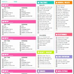 Admirable Free Vacation Packing List Printable Indonesia Family Template Best Of Templates Stationery