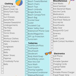 The Highest Quality Beach Vacation Packing List Essentials Free Printable
