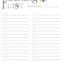 Super Free Printable Packing List Template Templates Vacation Checklist