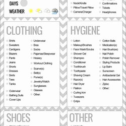 Fine Family Vacation Packing List Template Travel Elegant Printable Lifestyle Of