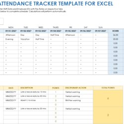 Perfect Free Excel Attendance Tracker Sheets Lists