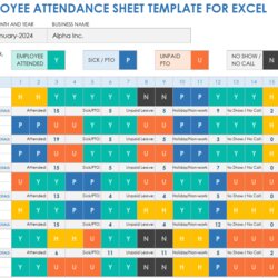 Sterling Free Excel Attendance Tracker Sheets Lists Monthly Employee Sheet Template For