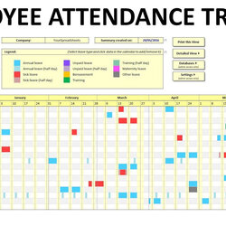 Marvelous Employee Attendance Tracker Template Free Example Calendar Printable Tracking Spreadsheet