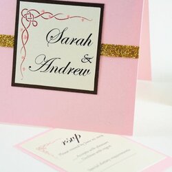 Exceptional Pink And Gold Wedding Invitations Printing