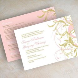 Pink And Gold Wedding Invitations Invitation
