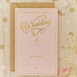 Preeminent Excellent Picture Of Pink And Gold Wedding Invitations