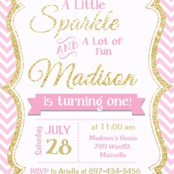 Smashing Pink And Gold Invitation Glitter Invitations Birthday Girl Party Princess Vintage Gift Choose Board