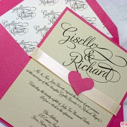 Super Pink And Gold Wedding Invitations