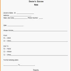 The Highest Quality Free Printable Doctors Excuse For Work Template Business Notes Blank