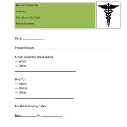 Smashing Free Printable Doctors Note For Work Doctor Templates Or School