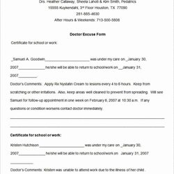 Preeminent Blank Doctors Excuse Form In Note Template Resume