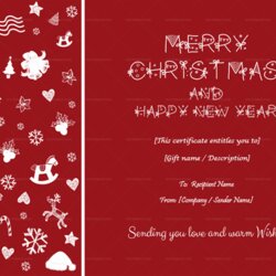 Excellent Christmas Card Templates For Word Template Printable Red Certificate Microsoft In