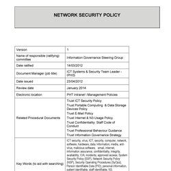 Very Good Information Security Policy Templates Network Template Example Document