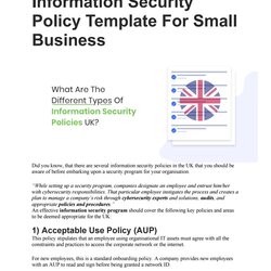 Information Security Policy Template For Small Business By Page