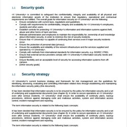 Terrific Sample Information Security Policy Template Orig