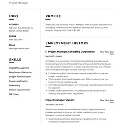 Legit Project Manager Resume Full Guide Examples Word Example Sample Template Analyst Formal Business Samples