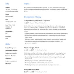 Smashing Project Manager Resume Full Guide Examples Word Example Management Template Projects Section Sample
