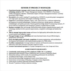 Free Project Manager Resume Templates In Samples Template Download