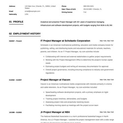 Superb Project Manager Resume Full Guide Examples Word Sample Samples