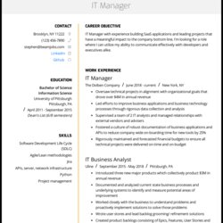 Terrific Sample Project Manager Resume Template Examples Source