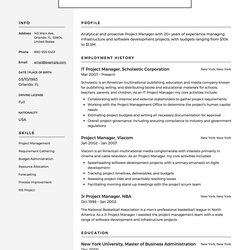 Excellent Project Manager Resume Full Guide Examples Word Example Samples