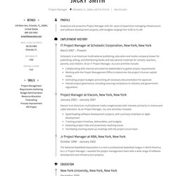 Brilliant Project Manager Resume Full Guide Examples Word Sample Template Example Samples Templates Software