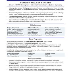 Exceptional Project Manager Resume Summary Mt Home Arts Experienced Sample Template Examples Management