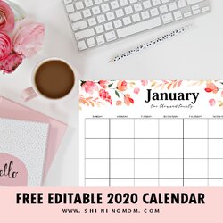 Sublime Free Fully Editable Calendar Template In Word