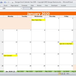 Calendar Year In Excel Spreadsheet Printable Digital Download Template Georges Calender