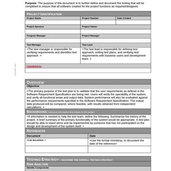 Spiffing Software Test Plan Template