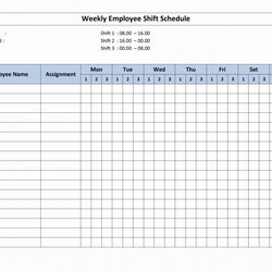 Weekly Hour Shift Schedule Template Work Employee Mon To Sun
