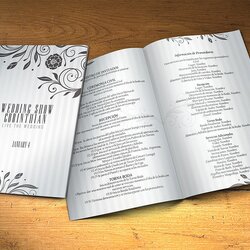 Magnificent Wedding Program Template Sided Templates Brochure Sides