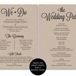 Preeminent Ceremony Program Template Wedding Printable We Do Instant Download Programs