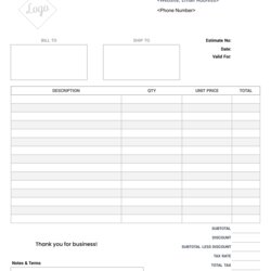 Exceptional Best Images Of Free Printable Estimate Templates Blank Template Job Work Form Forms Construction