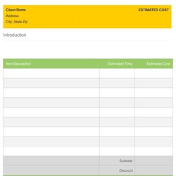 Worthy Free Printable Estimate Forms Online Templates